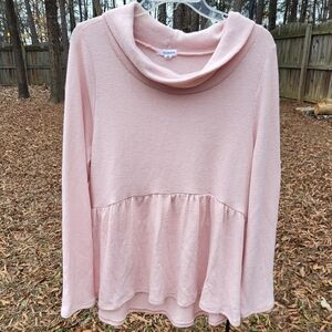 Soft Peplum Pink Sweater